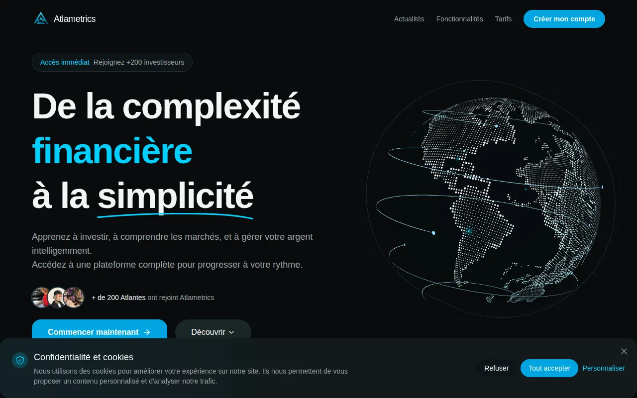 Homepage of atlametrics.app