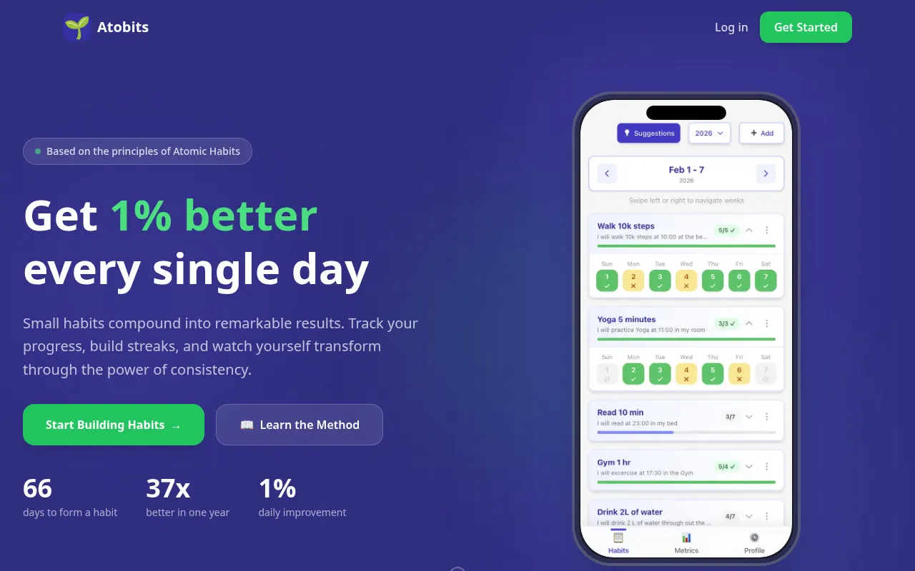 Homepage of atobits.app