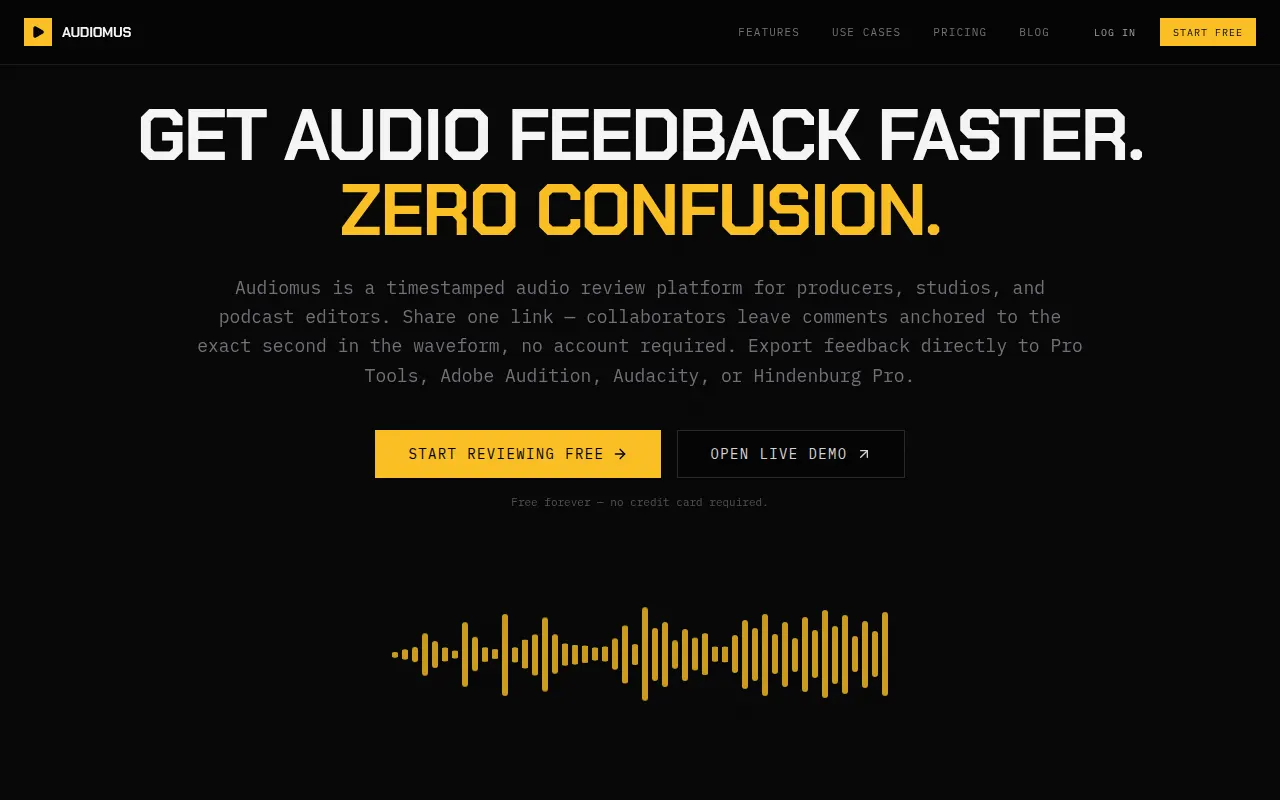 Homepage of audiomus.com