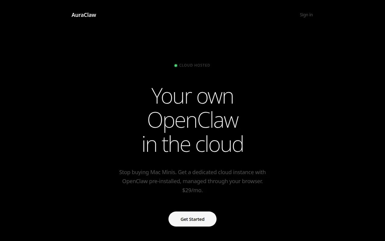 Homepage of auraclaw.com