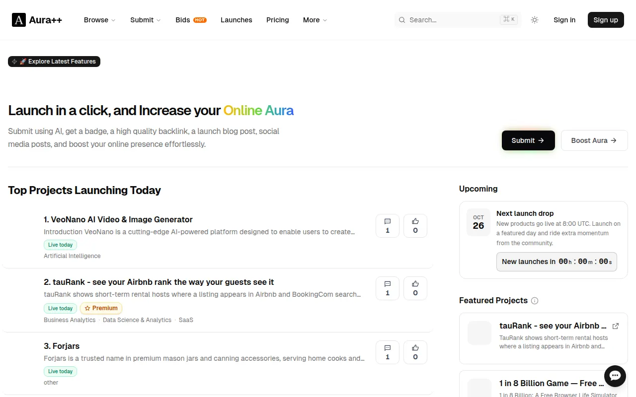 Homepage of auraplusplus.com