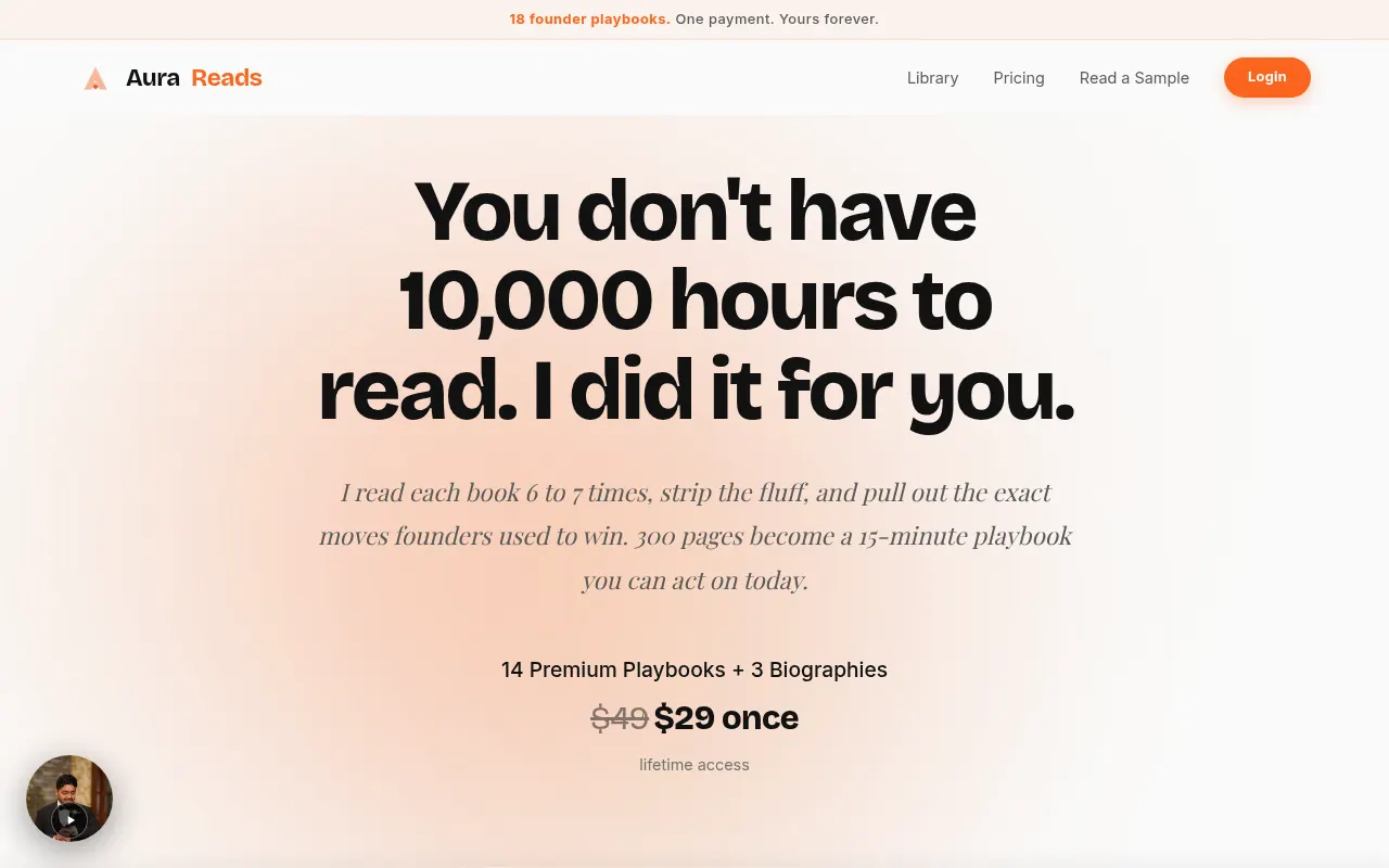 Homepage of aurareads.xyz