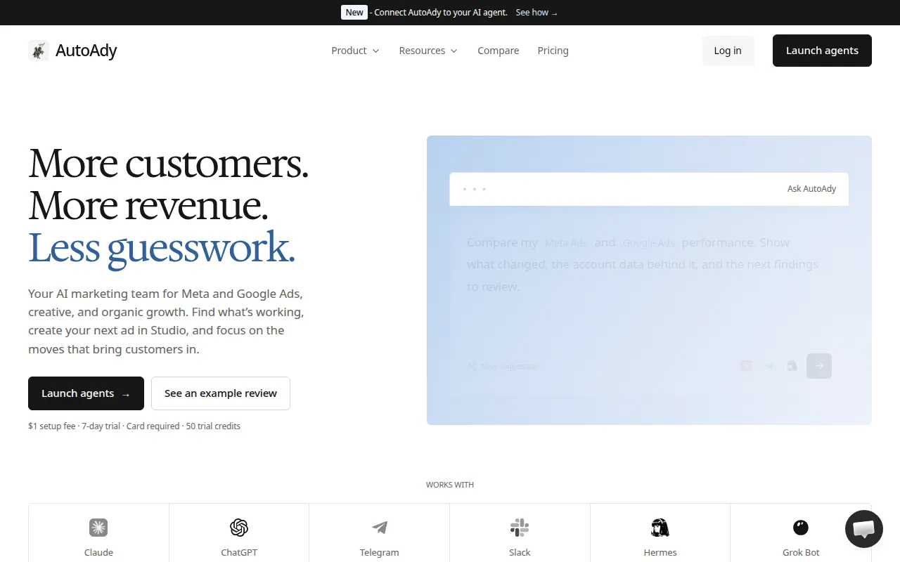 Homepage of autoady.io