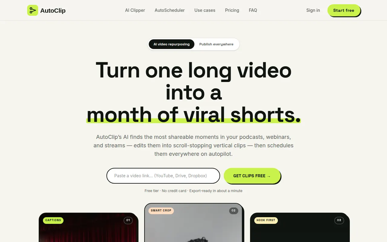 Homepage of autoclip.si
