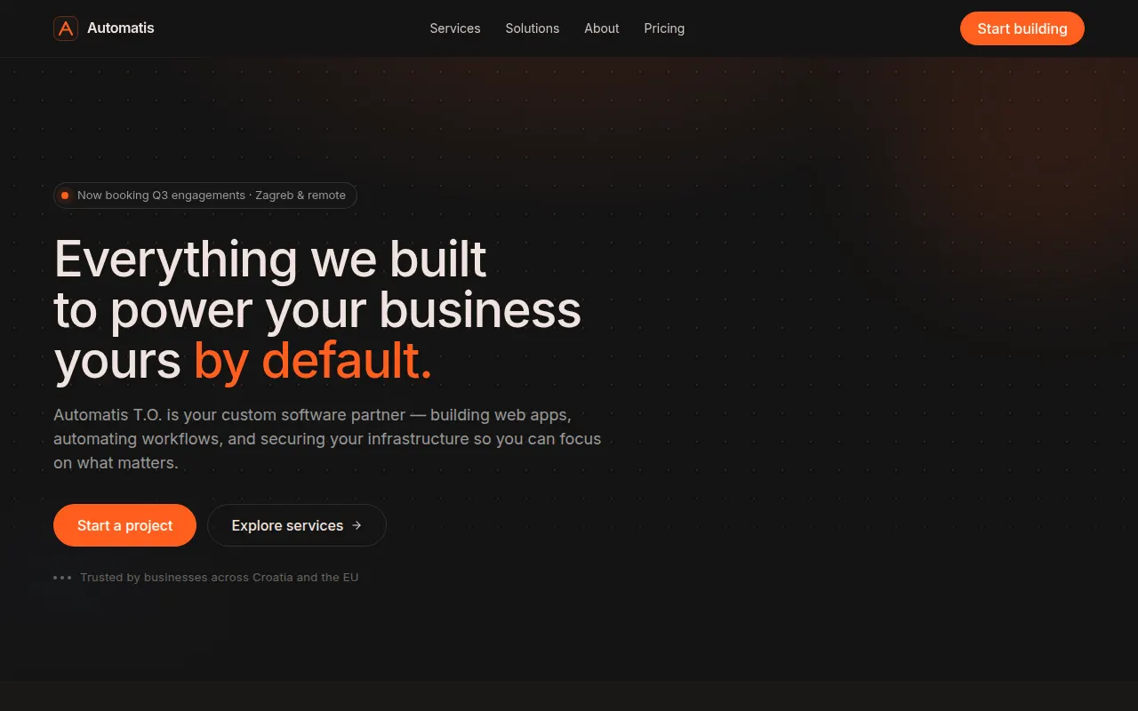 Homepage of automatis.hr