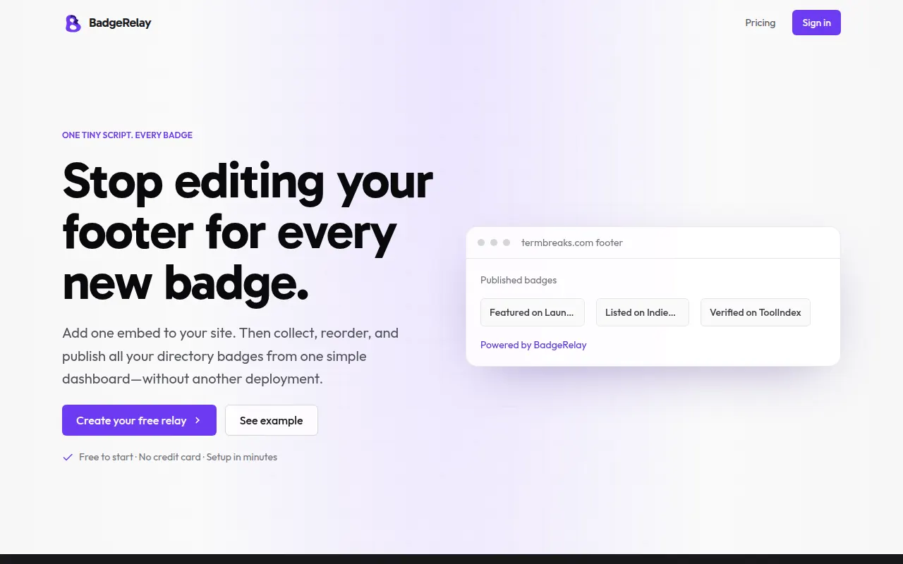 Homepage of badgerelay.com