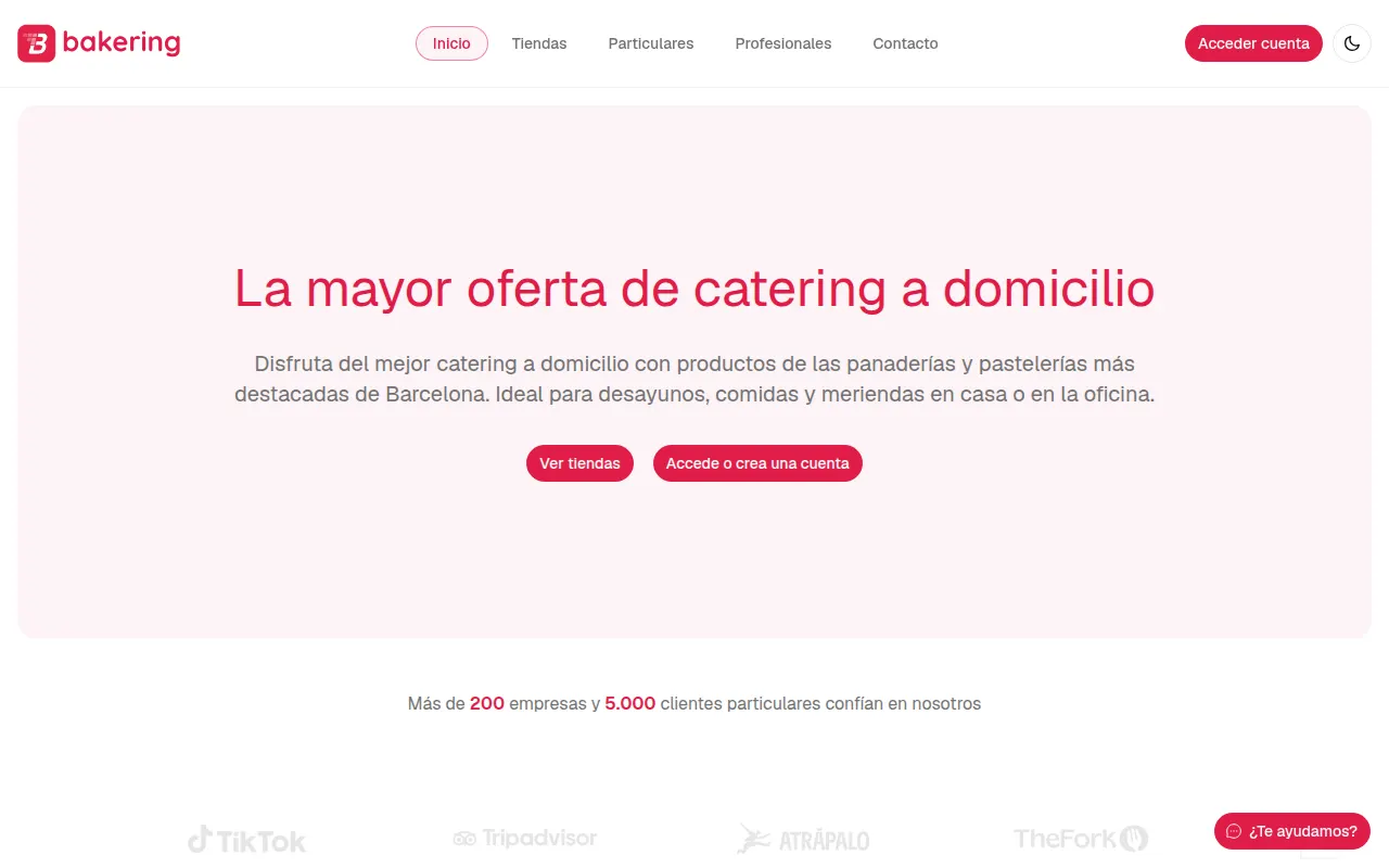 Homepage of bakering.es