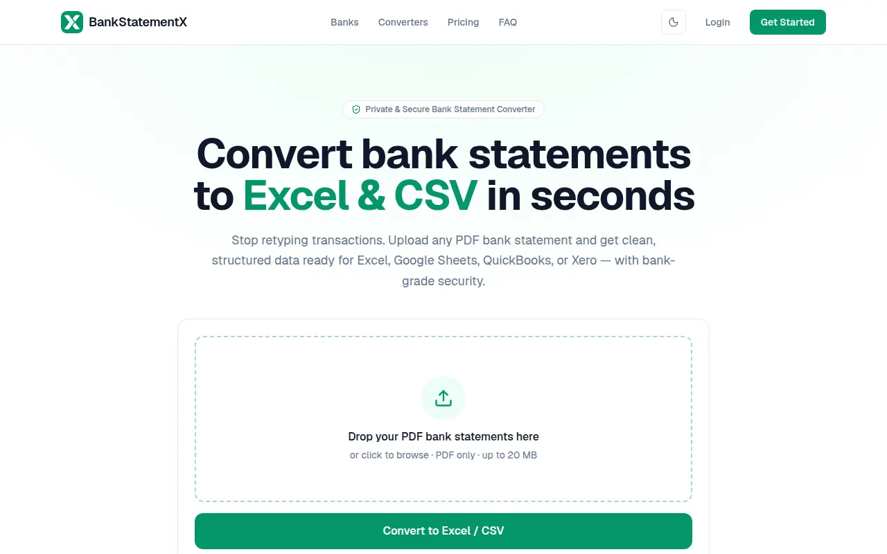 Homepage of bankstatementx.com