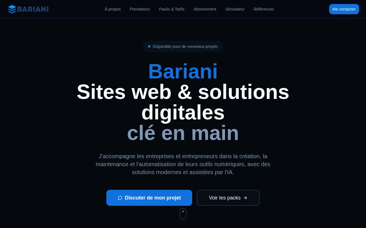 Homepage of bariani.fr