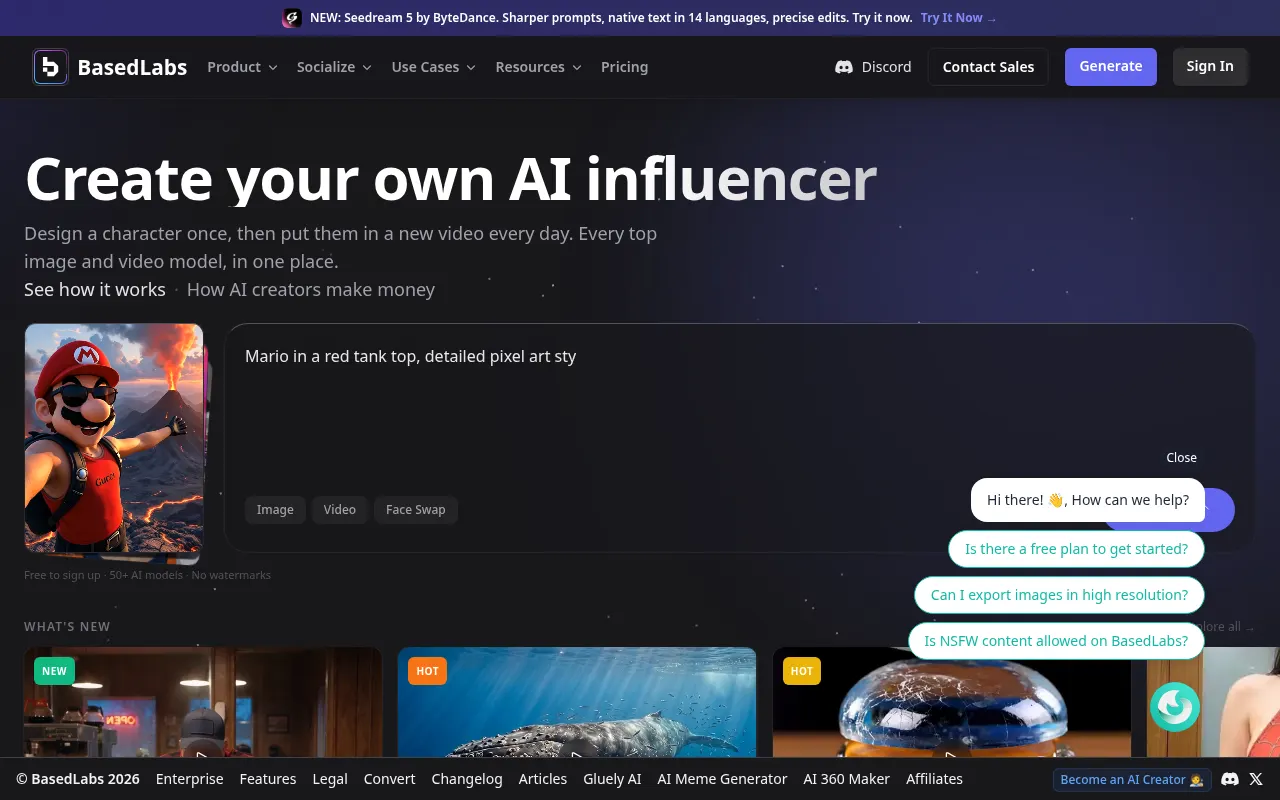 Homepage of basedlabs.ai