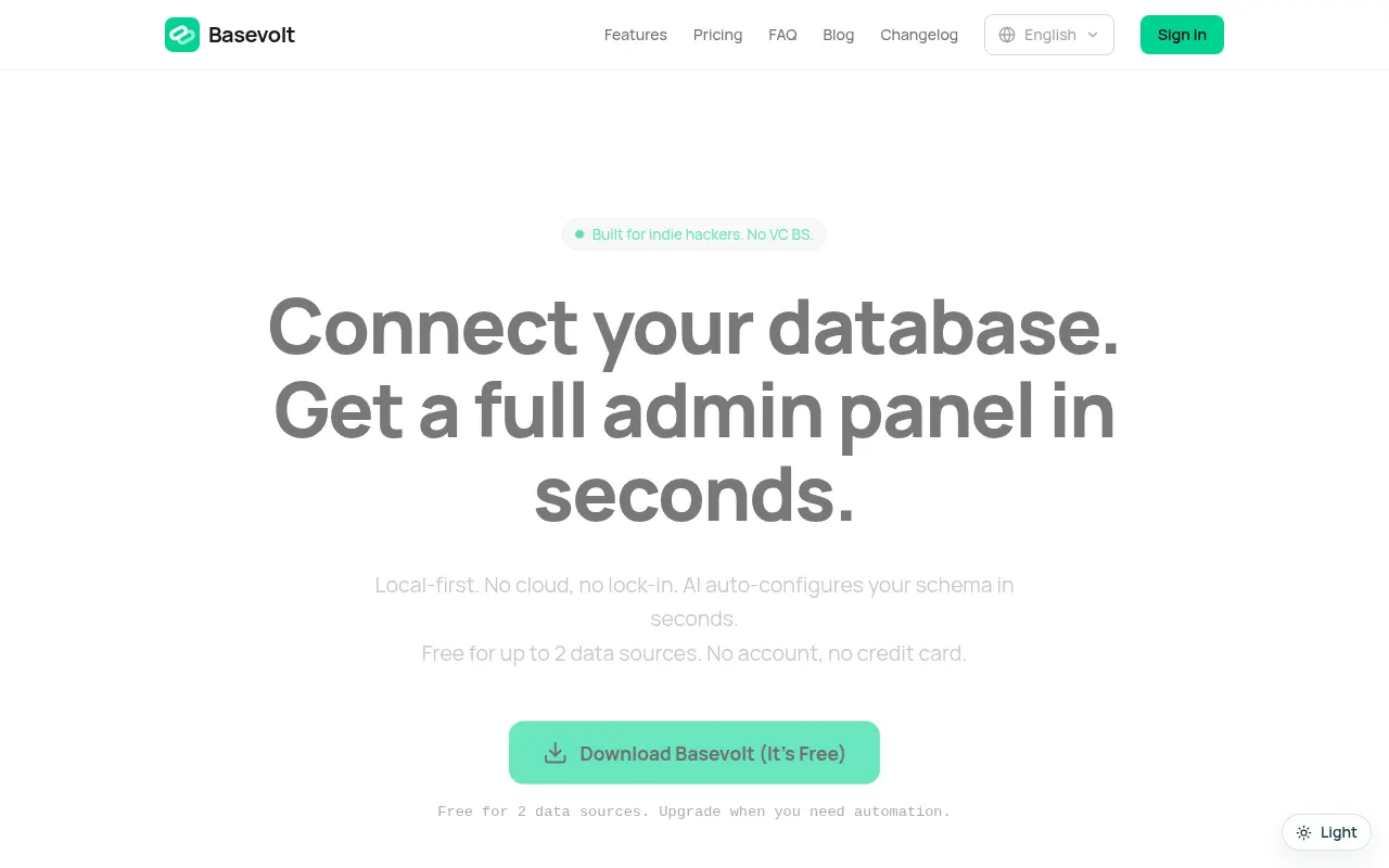 Homepage of basevolt.app