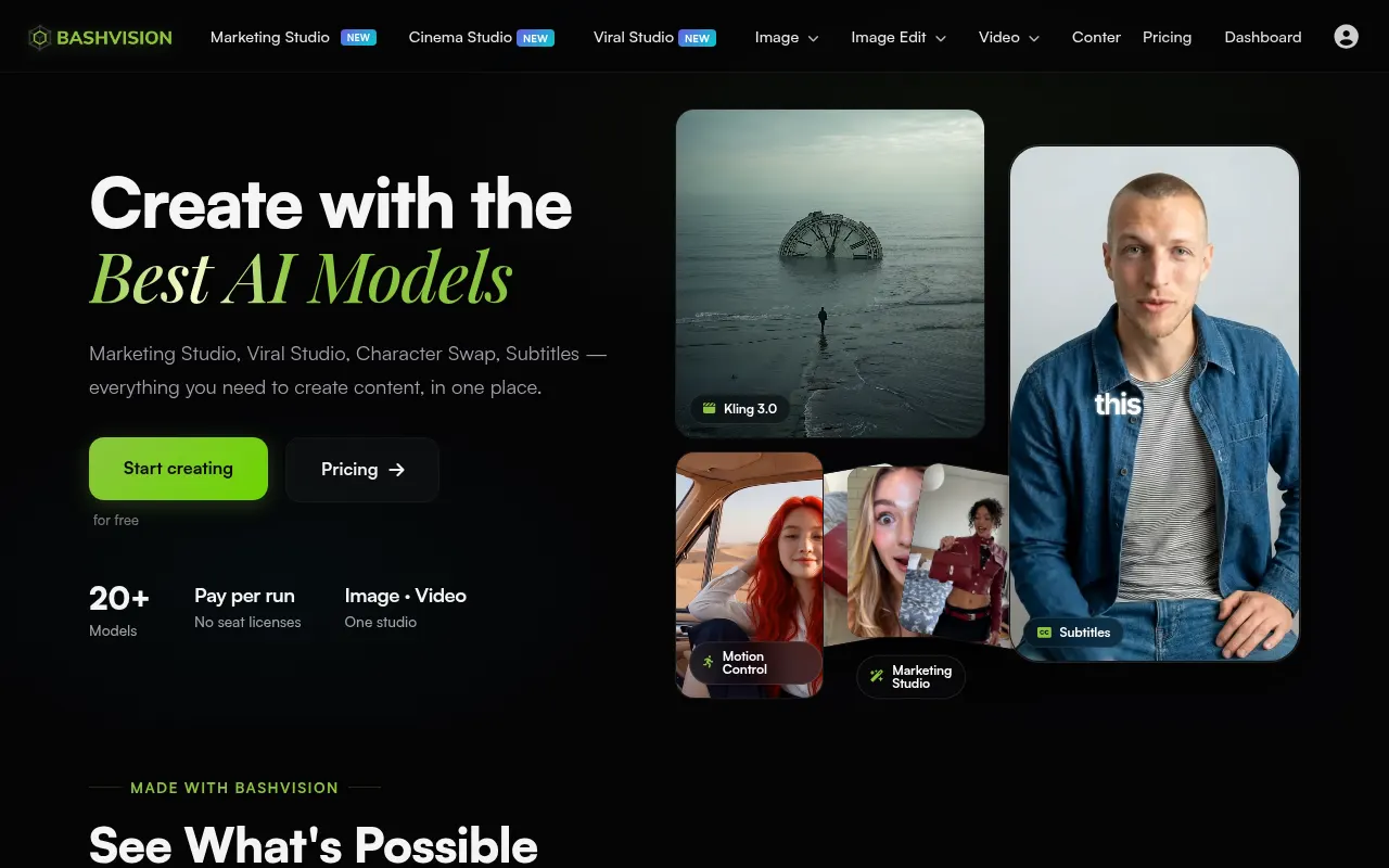 Homepage of bashvision.com