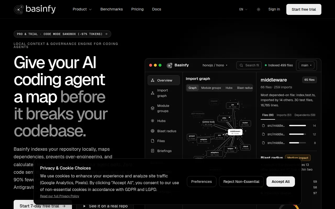 Homepage of basinfy.com