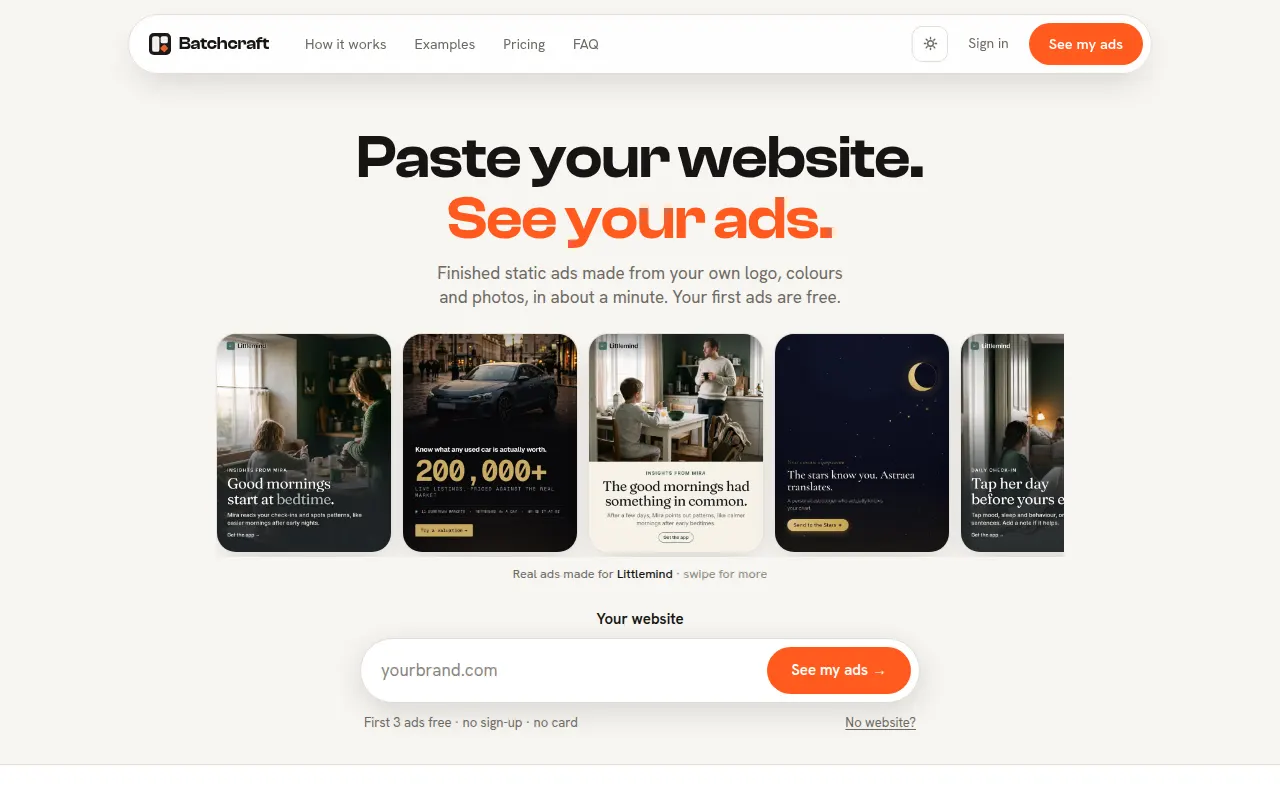 Homepage of batchcraft.studio