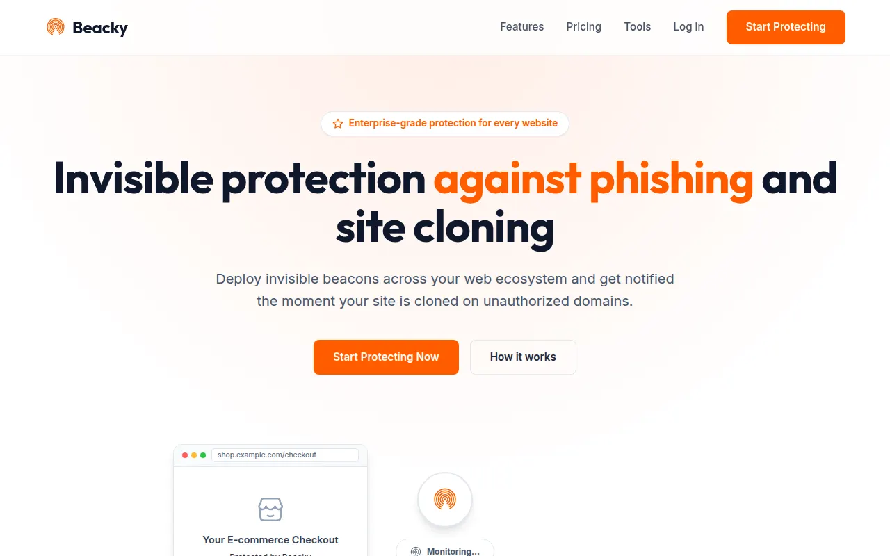 Homepage of beacky.com