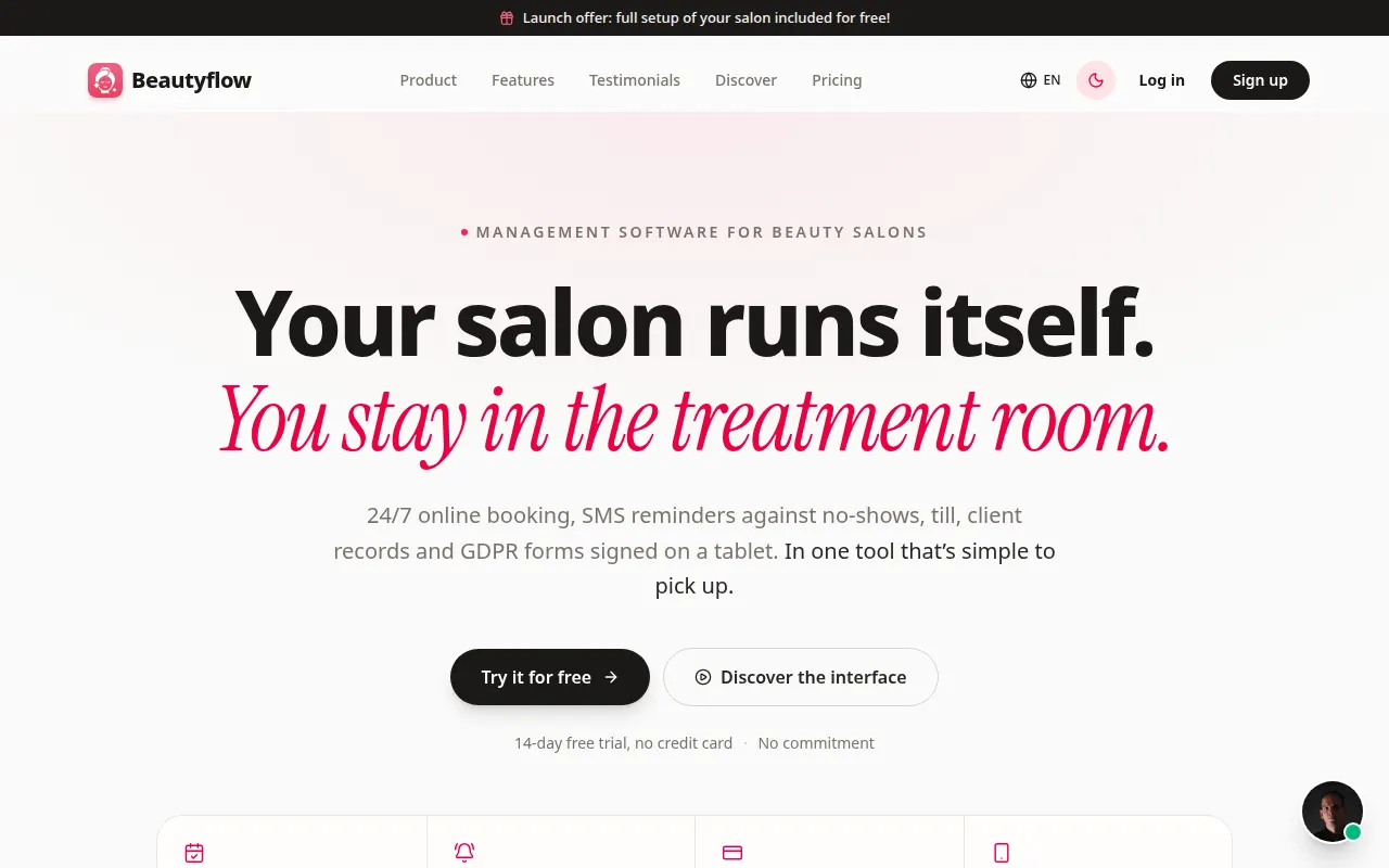 Homepage of beautyflow.be
