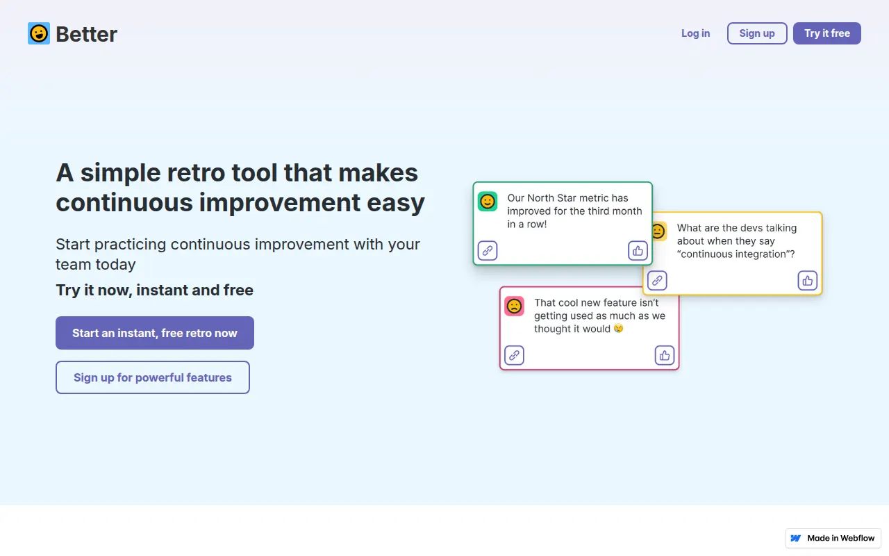 Homepage of bebetter.team