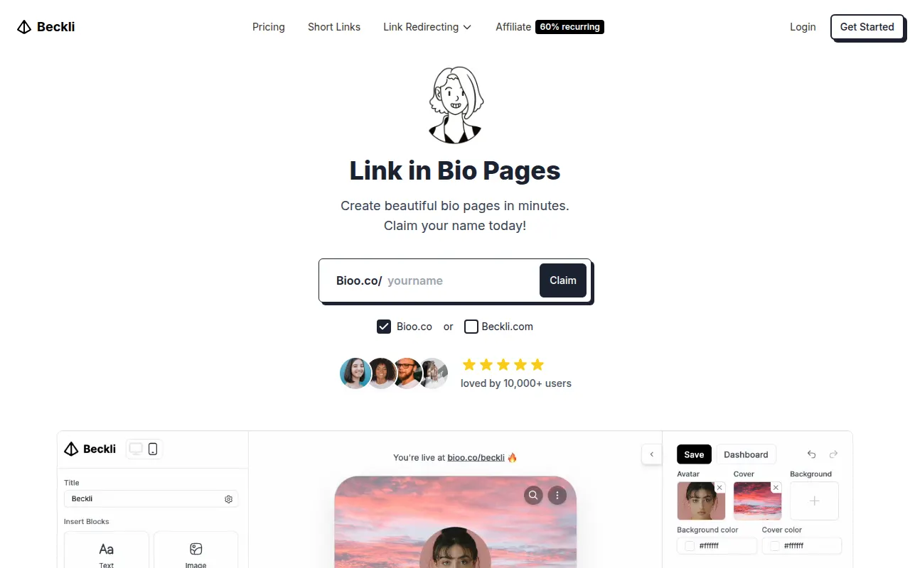 Homepage of beckli.com