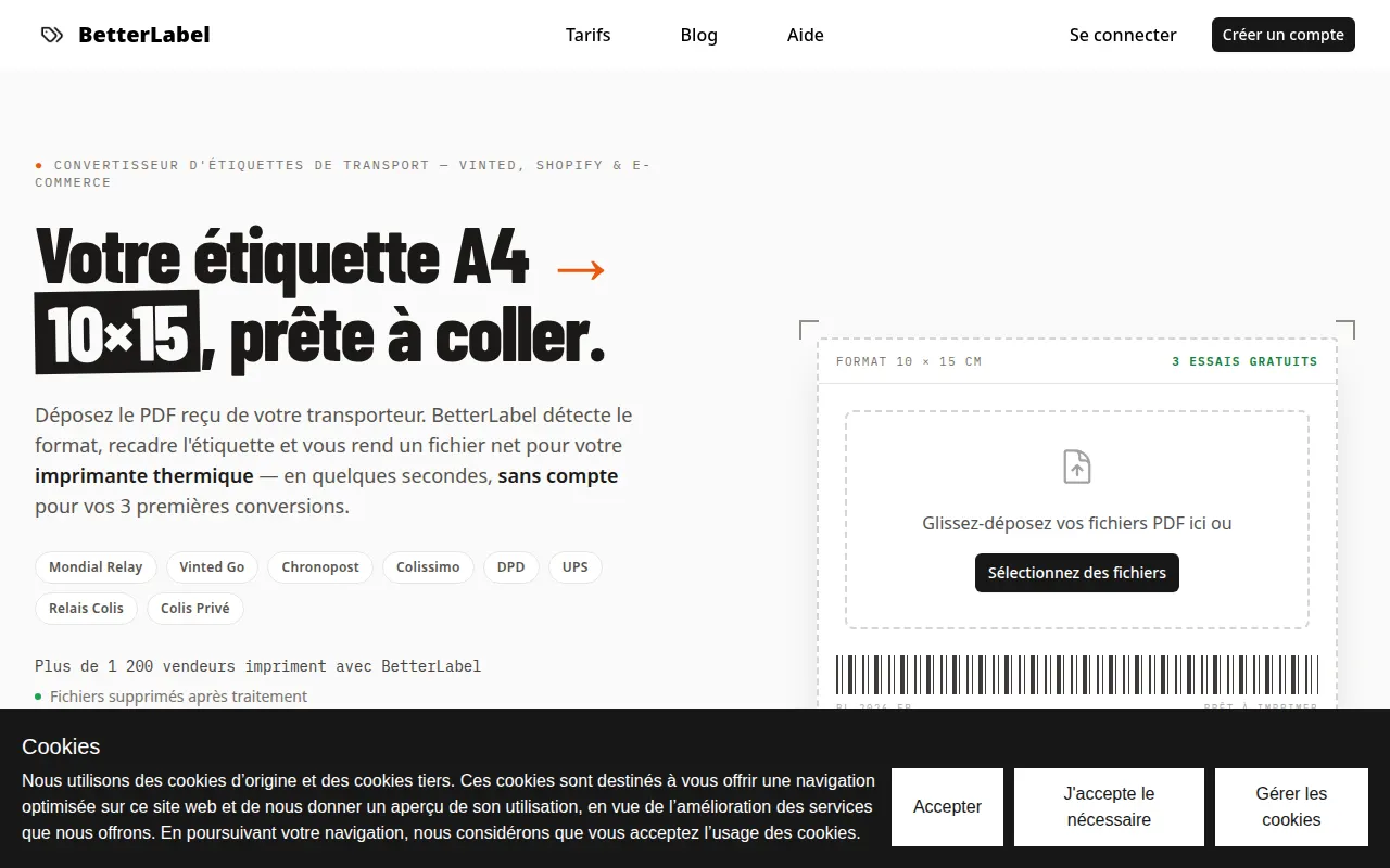 Homepage of better-label.com