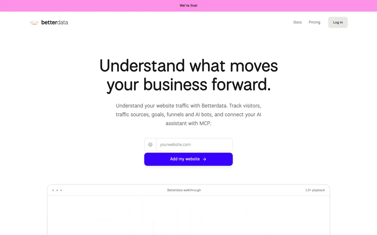 Homepage of betterdata.dev