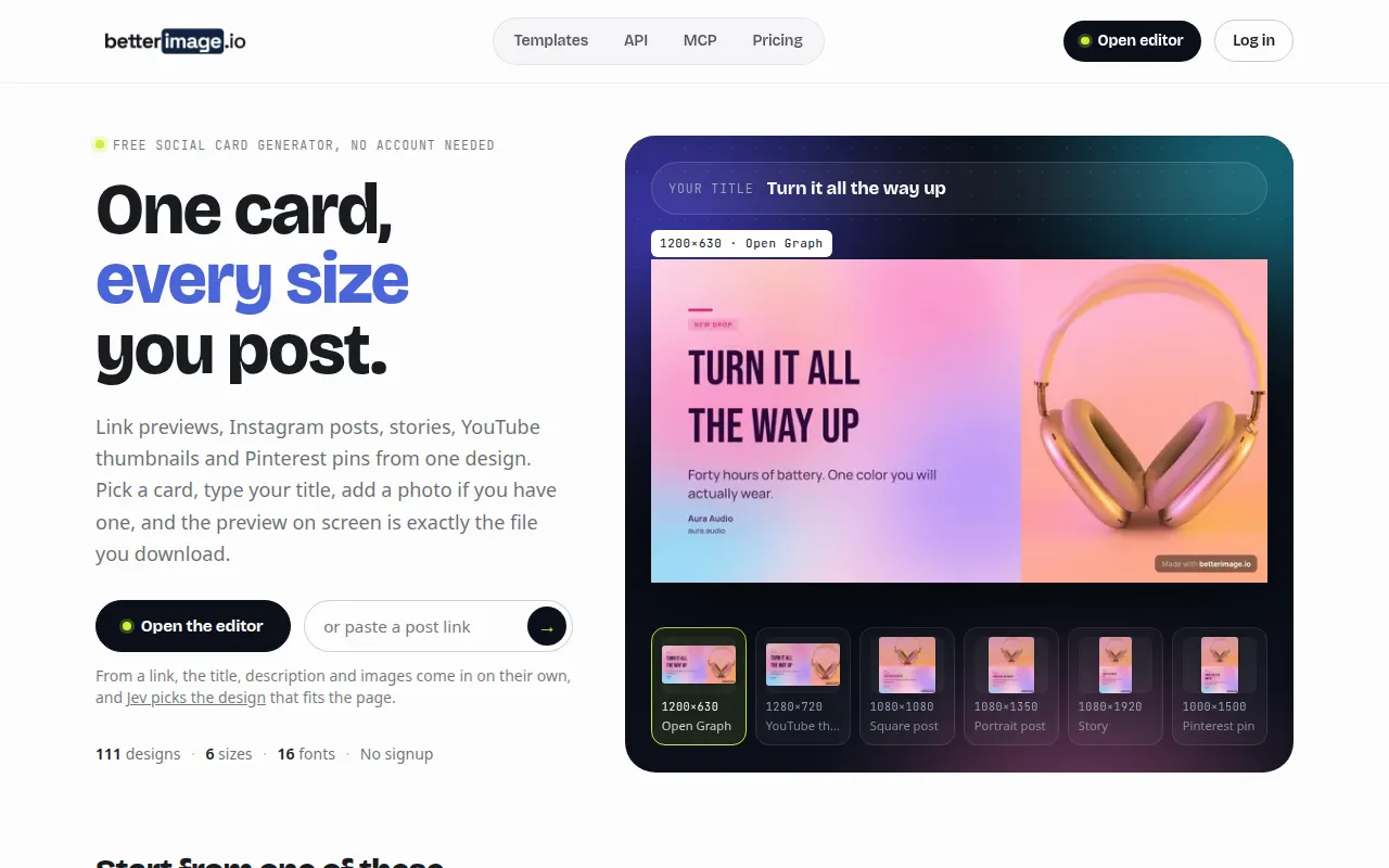 Homepage of betterimage.io