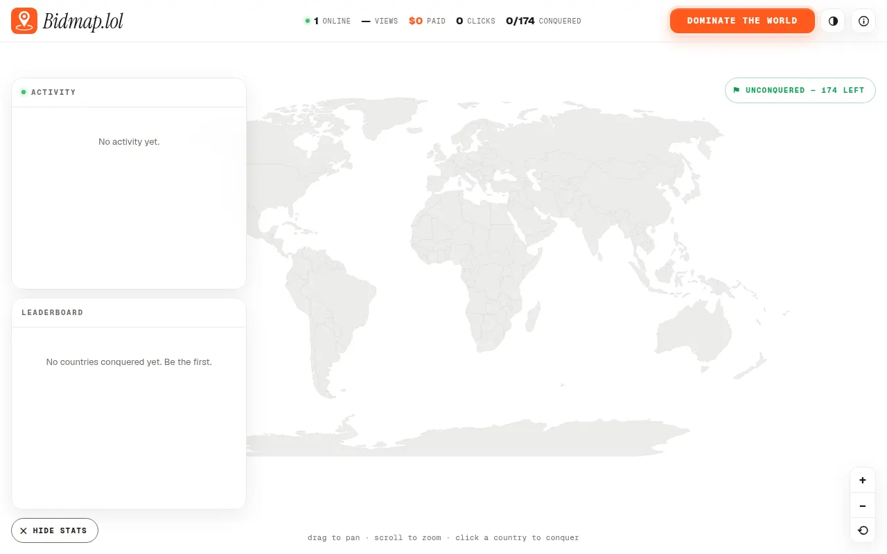 Homepage of bidmap.lol