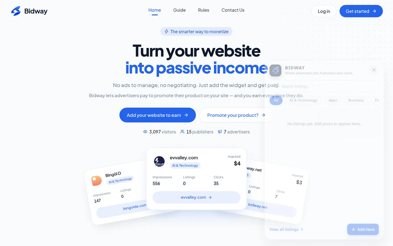 Homepage of bidway.net