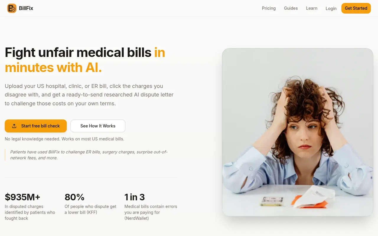 Homepage of billfix.co
