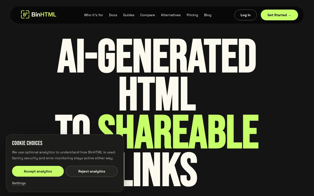 Homepage of binhtml.com