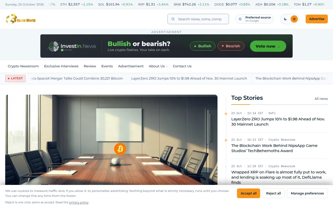 Homepage of bitcoinworld.co.in