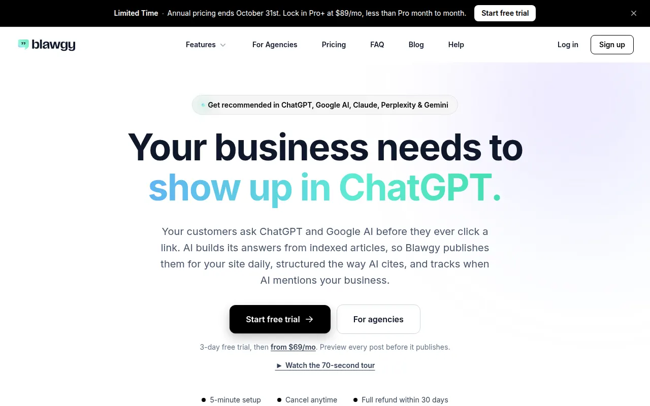 Homepage of blawgy.com