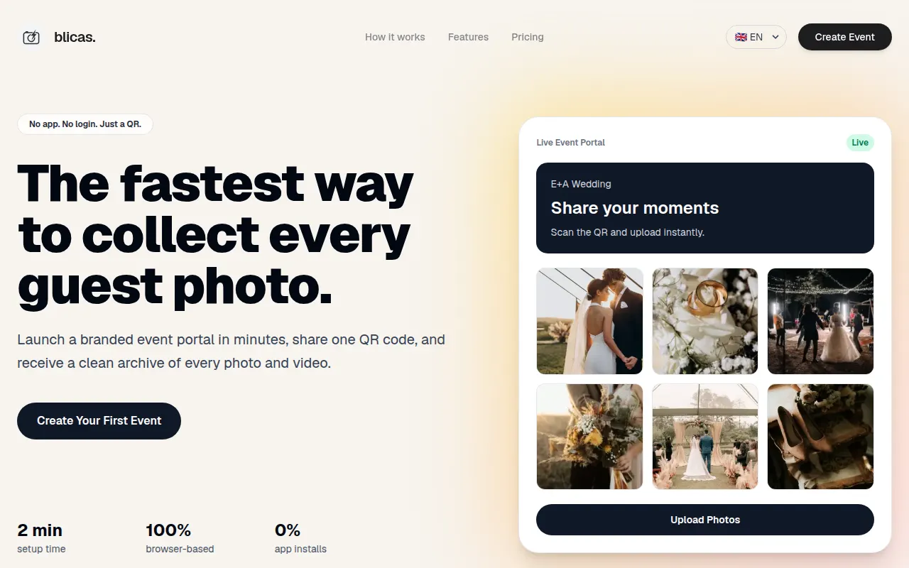 Homepage of blicas.com