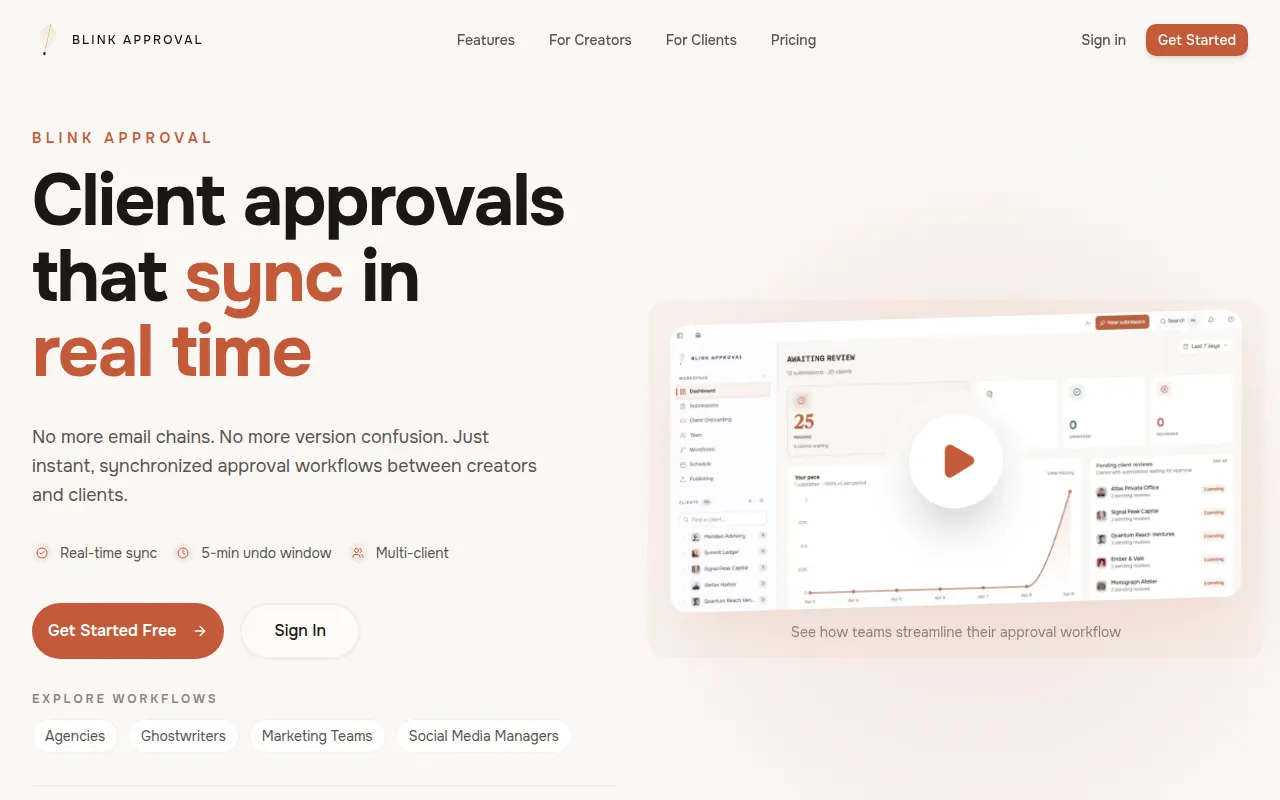 Homepage of blinkapproval.com