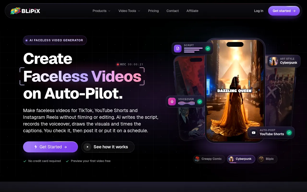 Homepage of blipix.pro