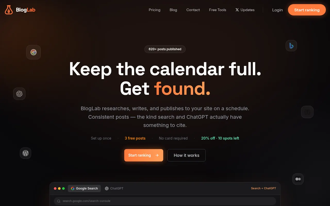 Homepage of bloglab.app