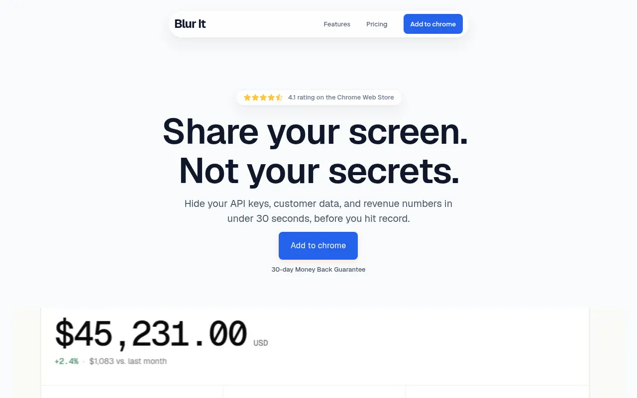 Homepage of blur-it.app