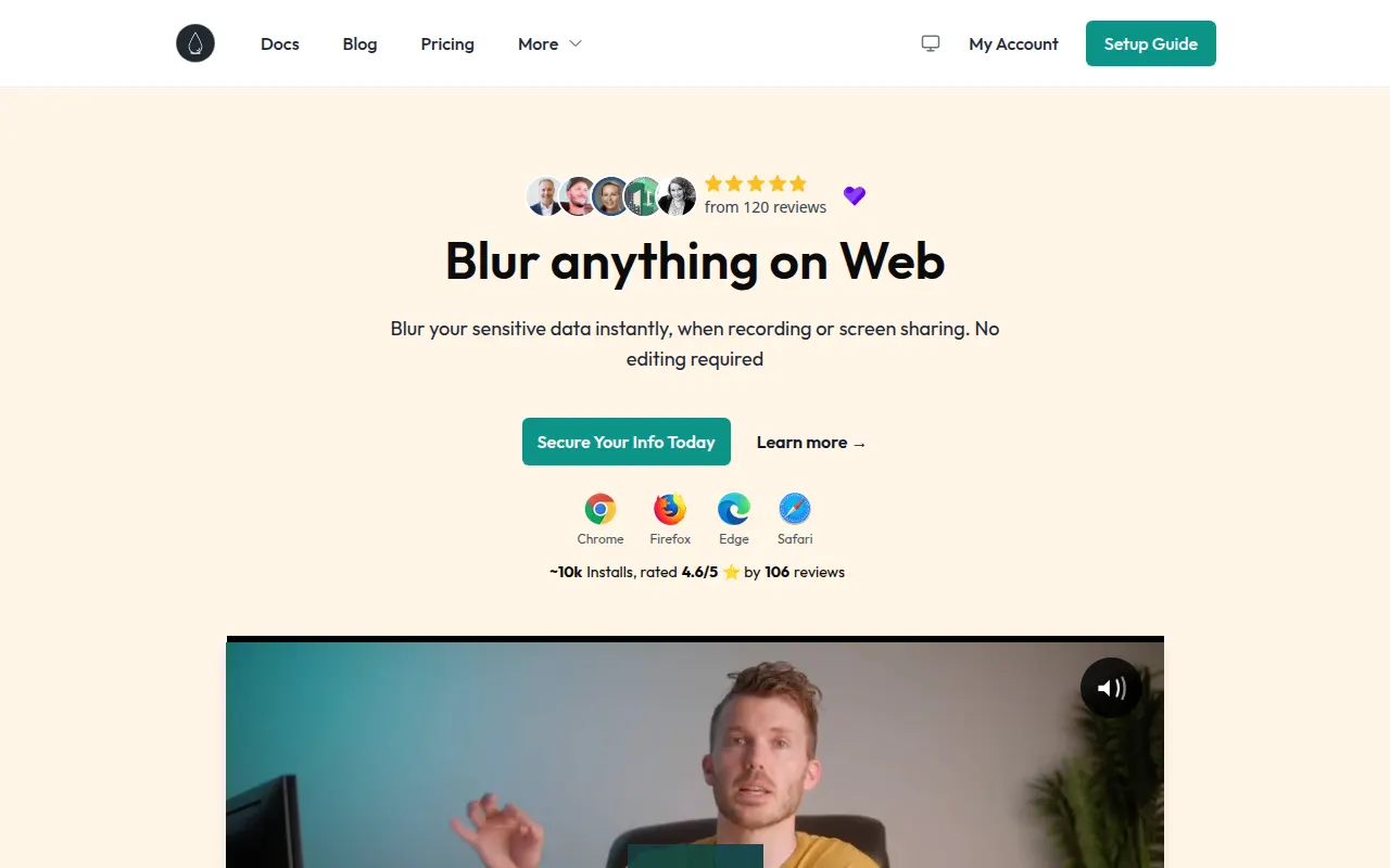 Homepage of blurweb.app