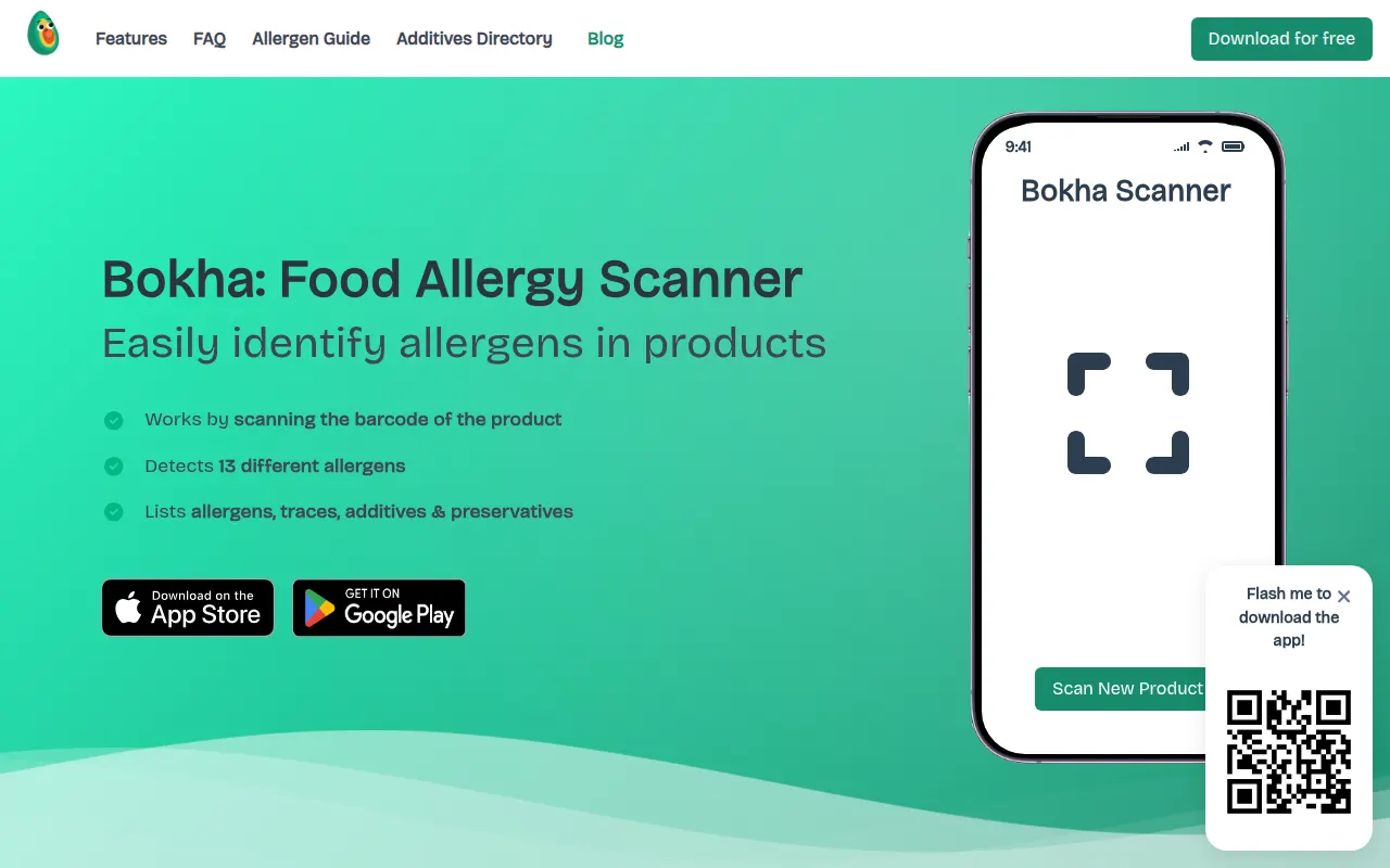 Homepage of bokha.app