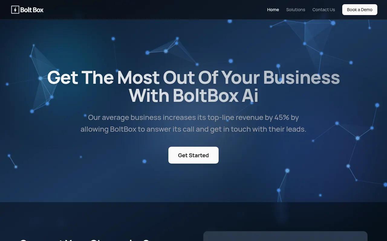 Homepage of boltboxai.com