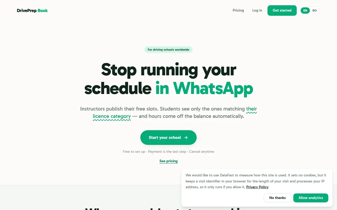 Homepage of book.driveprep.eu