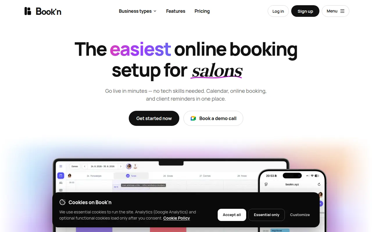 Homepage of bookn.xyz
