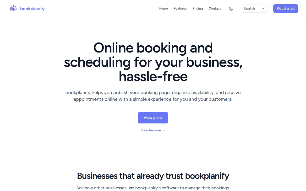 Homepage of bookplanify.com