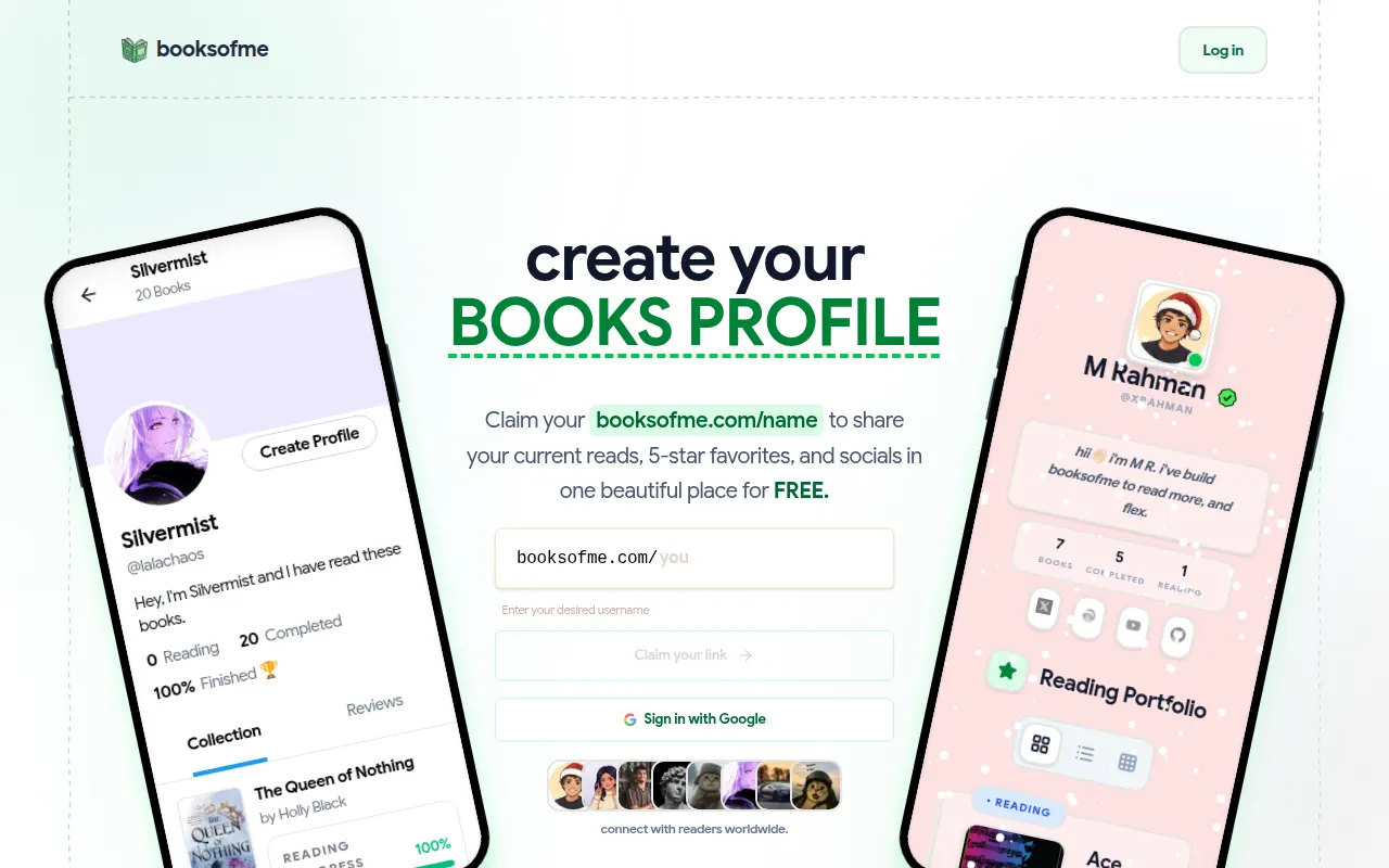 Homepage of booksofme.com