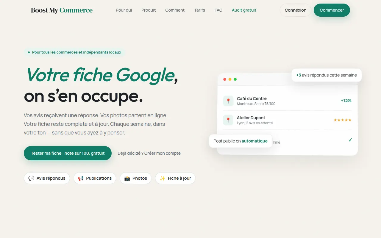 Homepage of boostmycommerce.biz