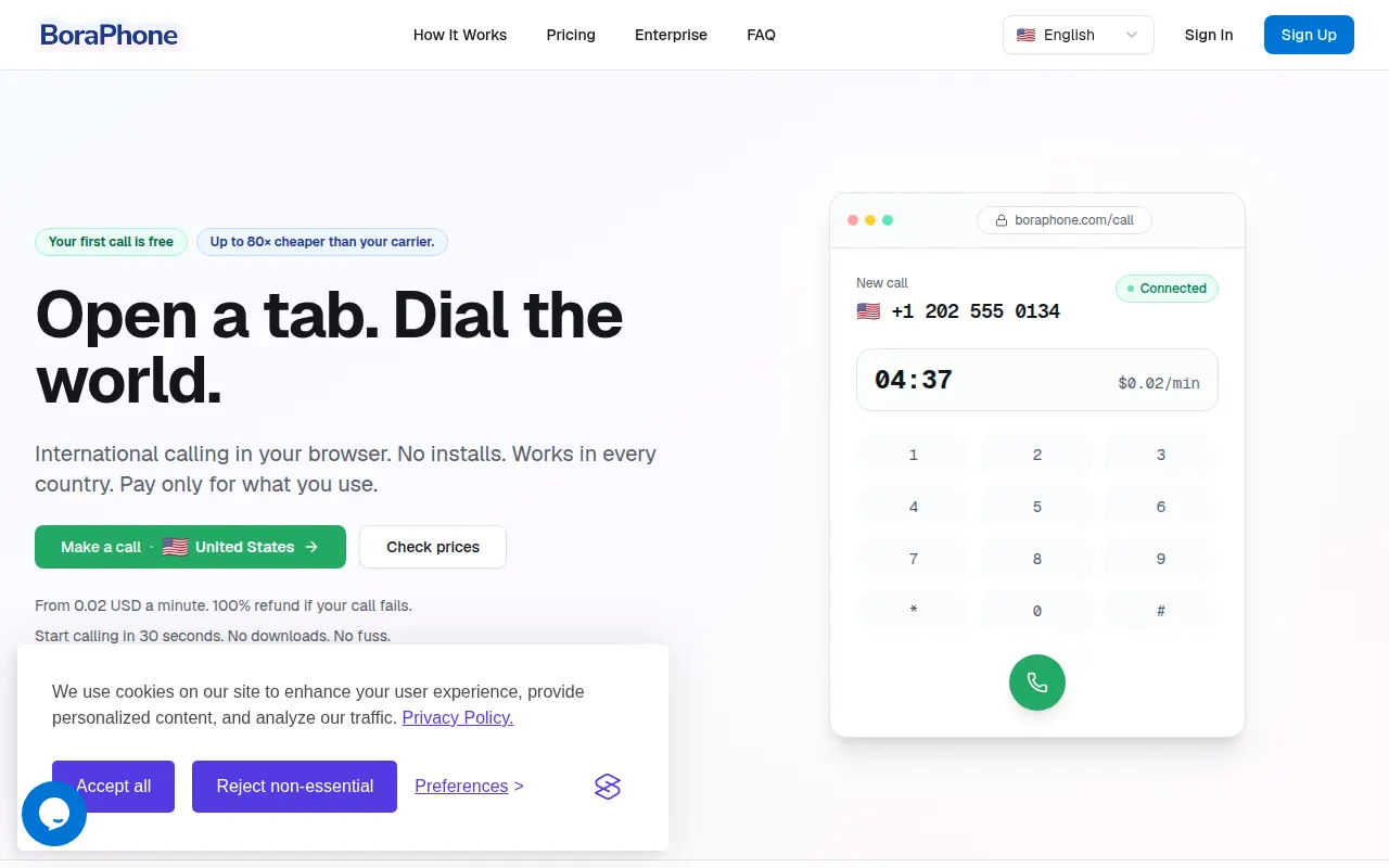 Homepage of boraphone.com