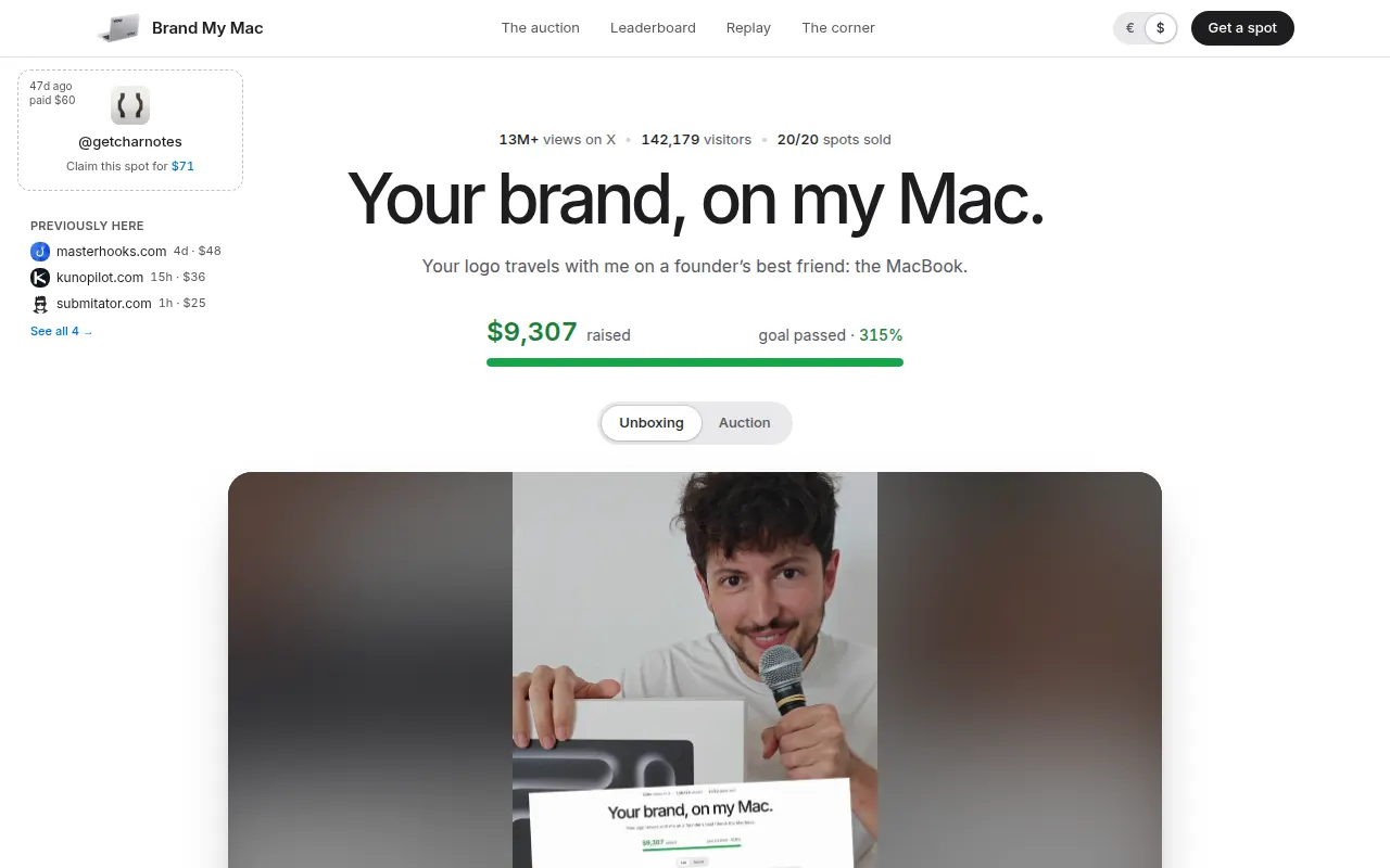 Homepage of brandmymac.com