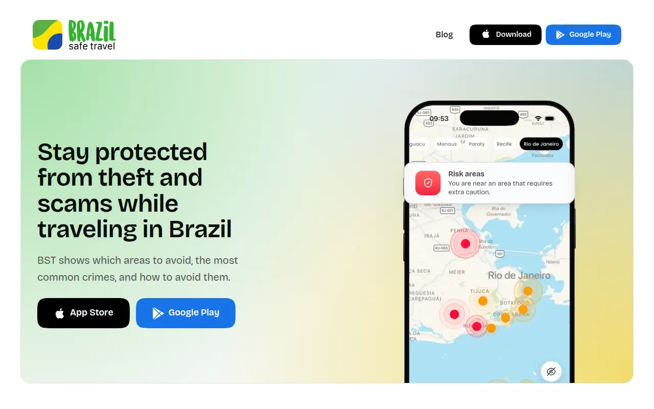 Homepage of brazilsafetravel.com