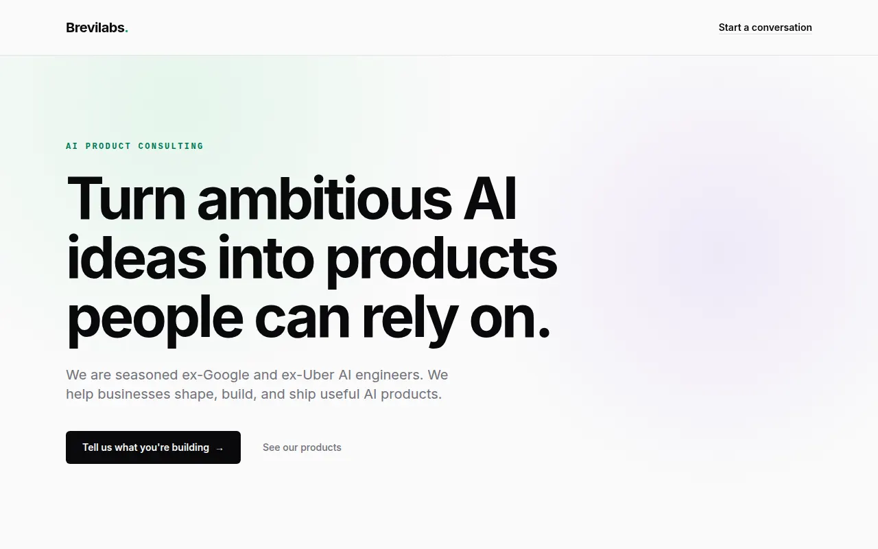 Homepage of brevilabs.com