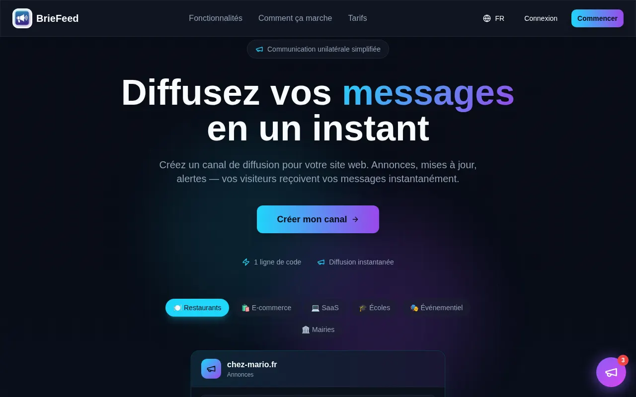 Homepage of briefeed.app