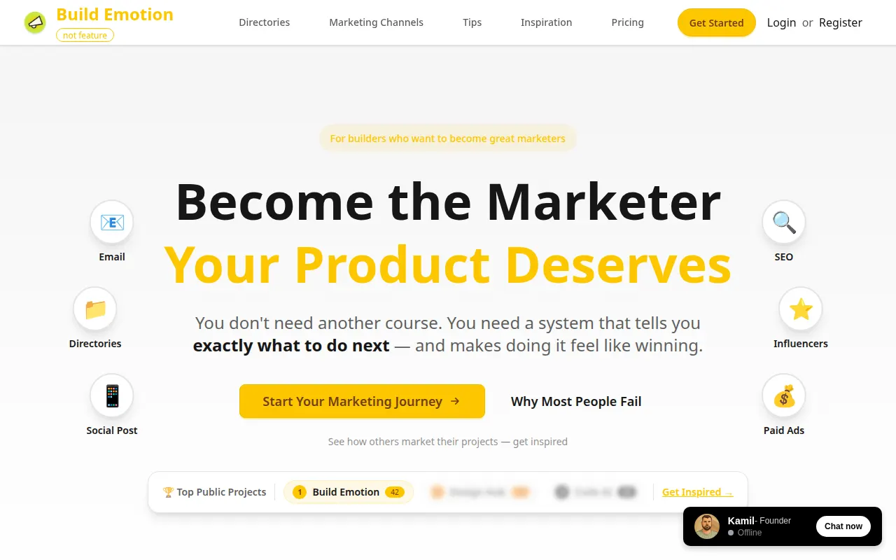 Homepage of buildemotion.com